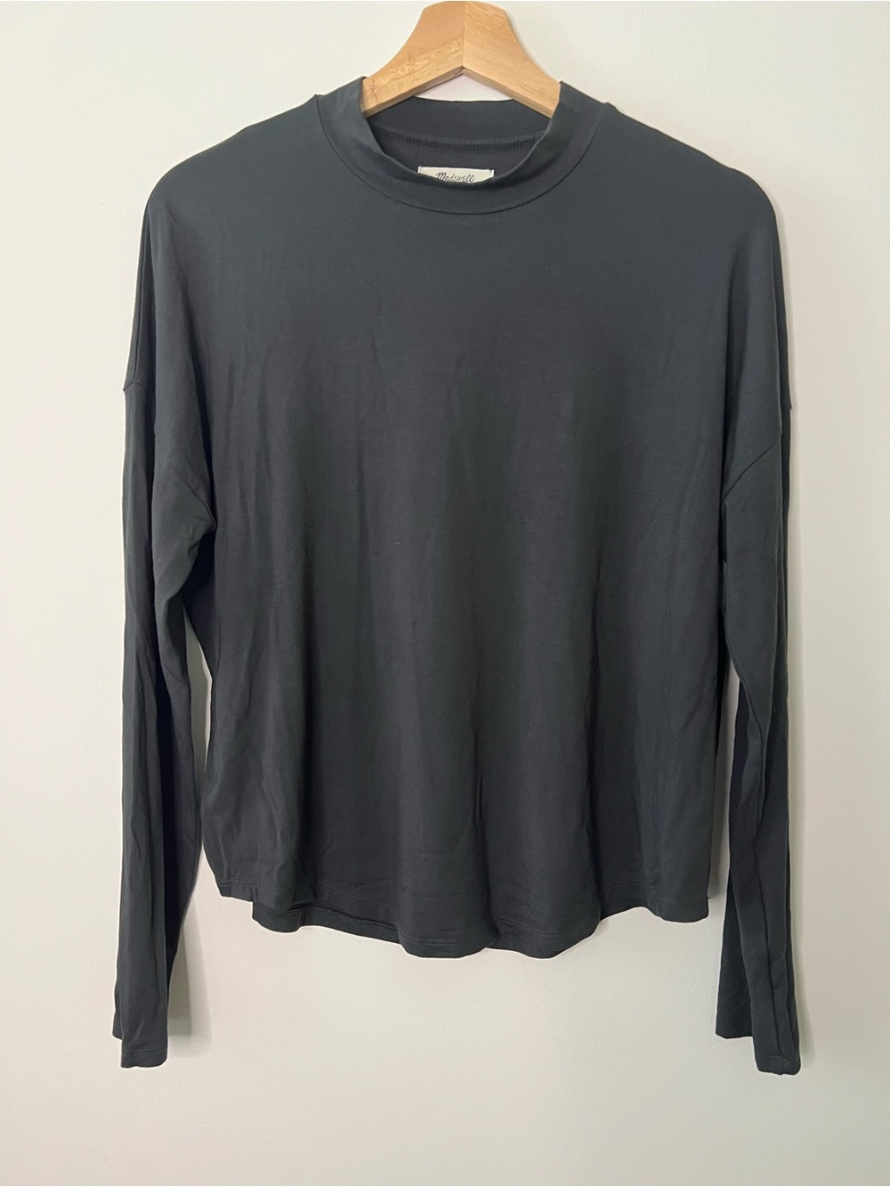 Madewell Charcoal Black Long-Sleeve Crewneck Tee